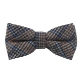 Blue Gray Houndstooth Bow Tie