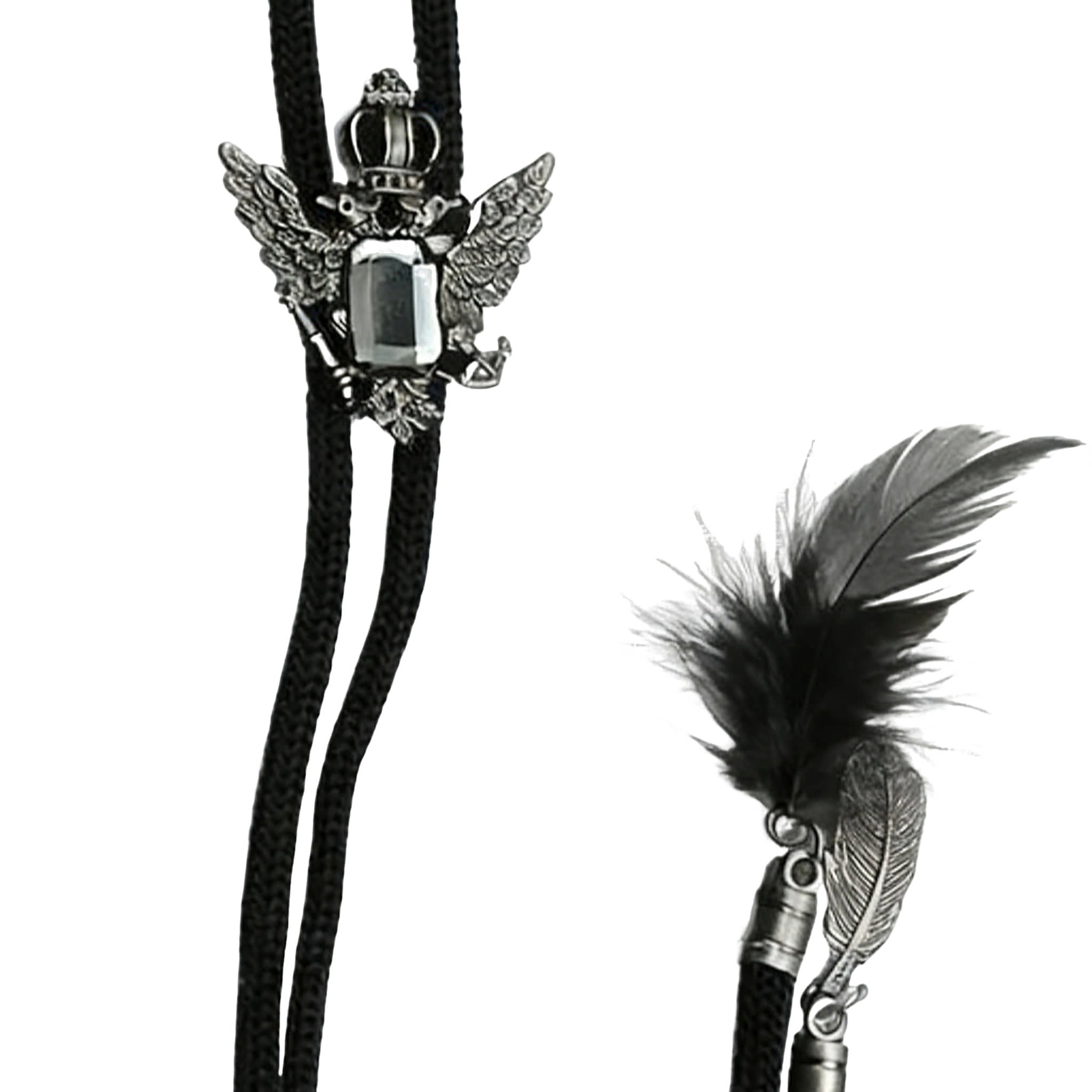 Black With Silver Eagle Necktie