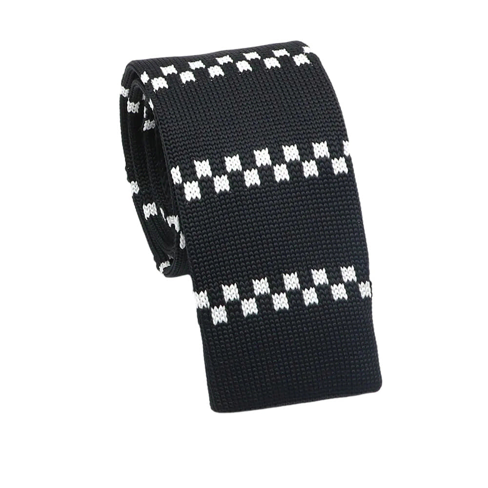 Black White Checkered Necktie