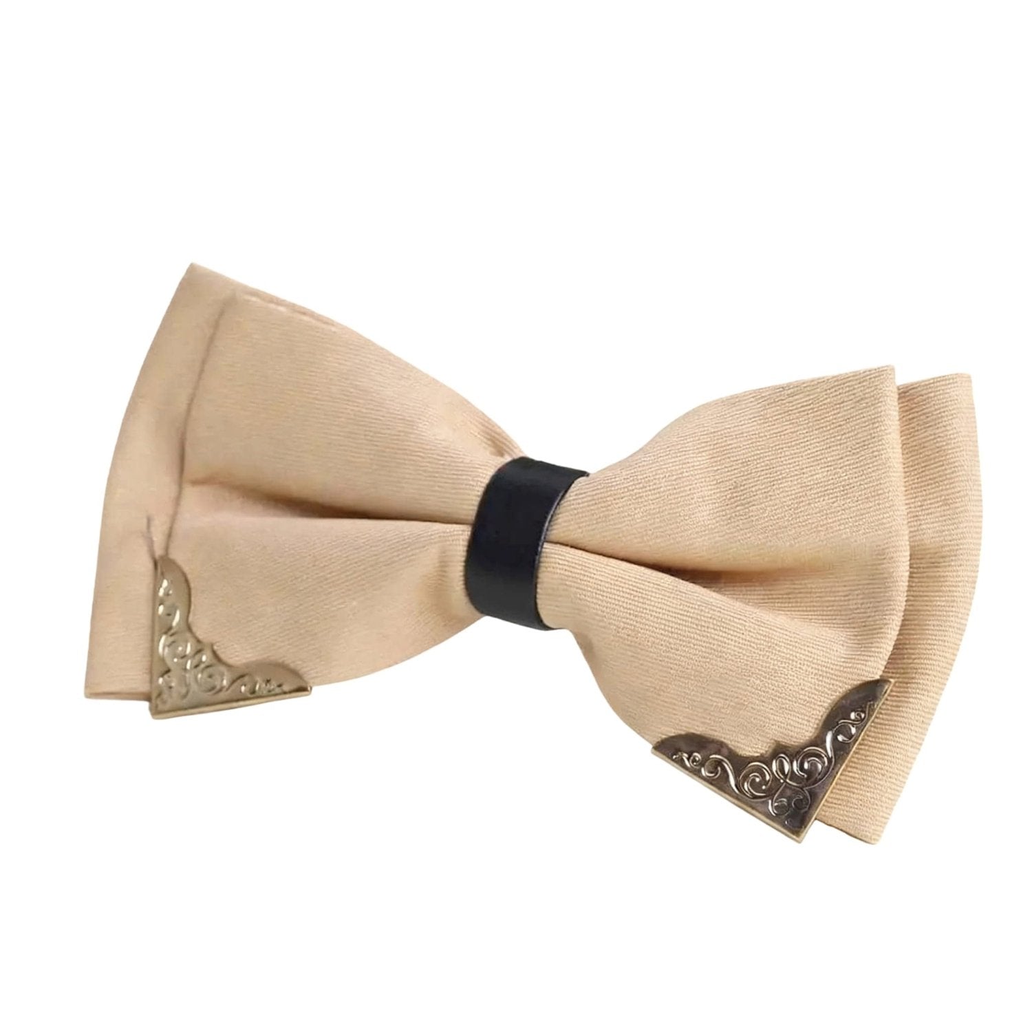 Beige With Metal Scroll Bowtie