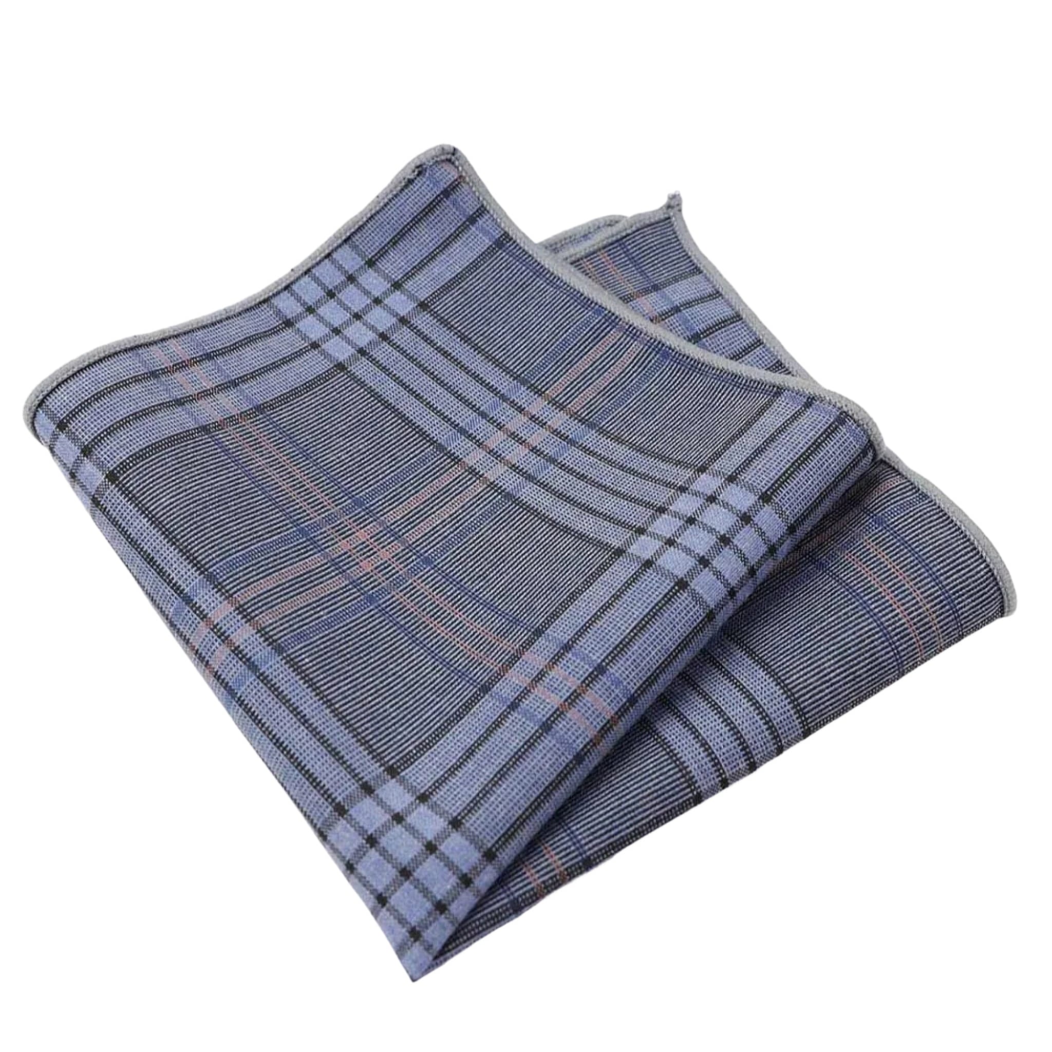 Blue Checked Pocket Square