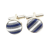 Blue White Striped Cufflink