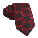 Black Red Wavy Necktie