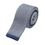 Navy White Knitted Tie