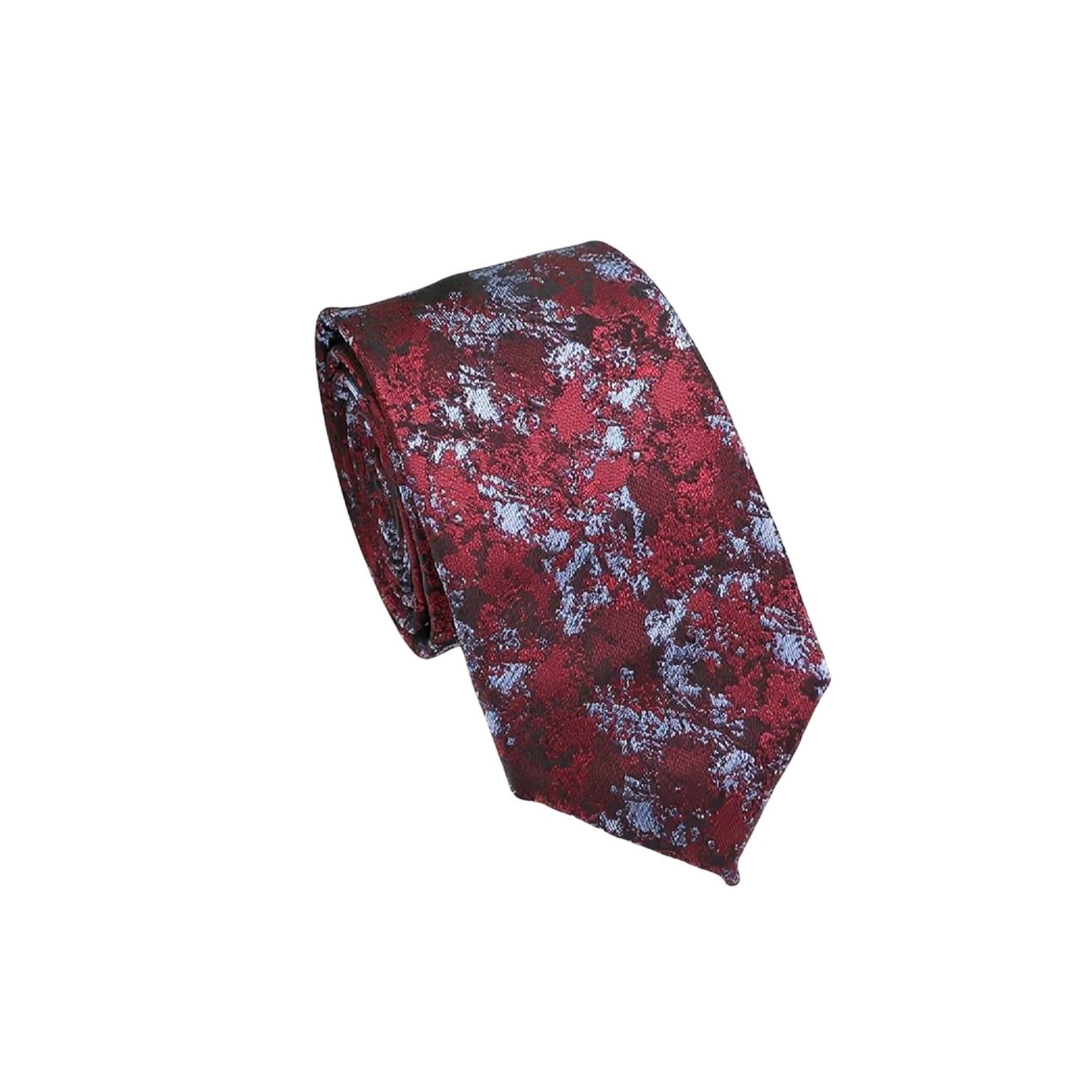 Red Necktie With Blue Patterns