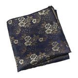 Navy Gold Floral Pocket Square
