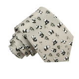 Gray Black Panda Necktie