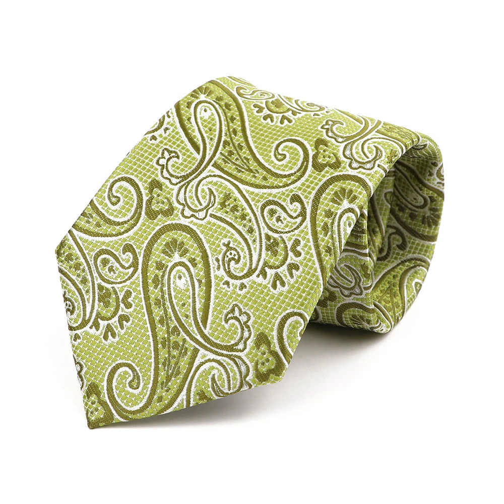 Green Olive Paisley Necktie