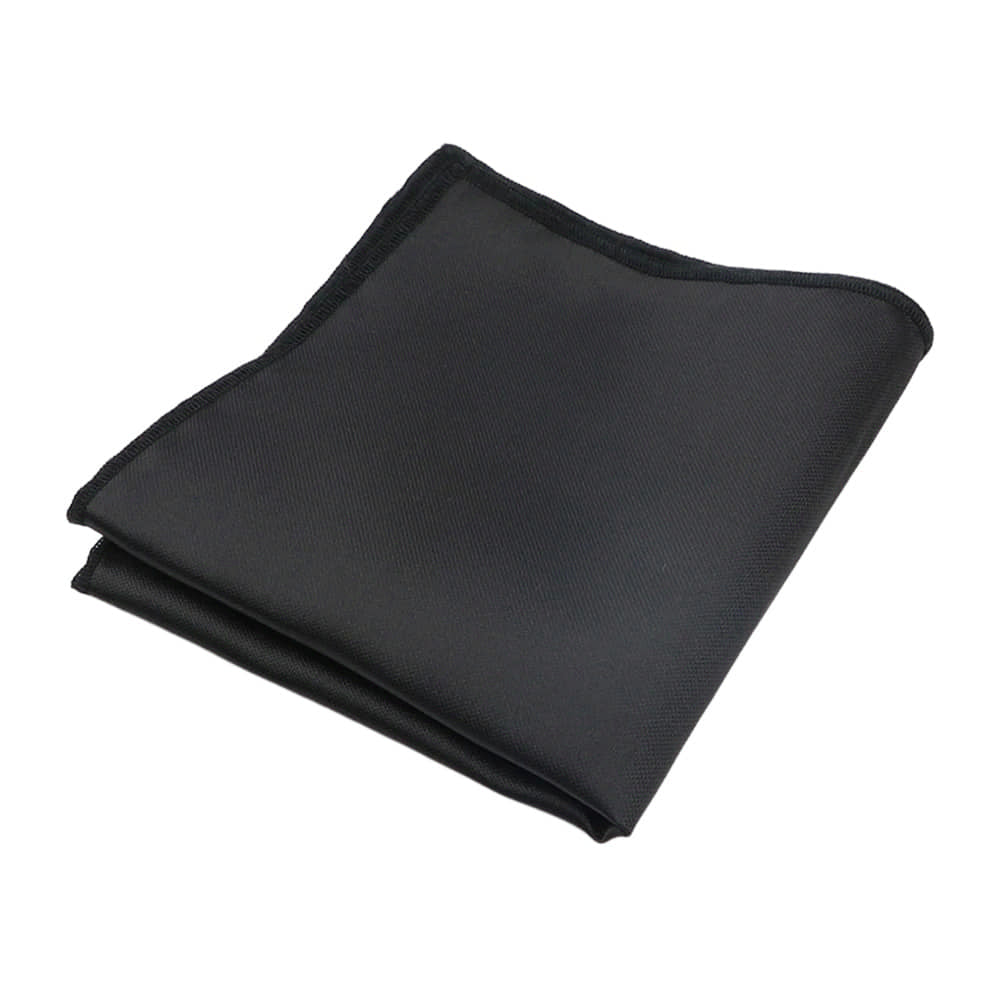 Black Solid Pocket Square