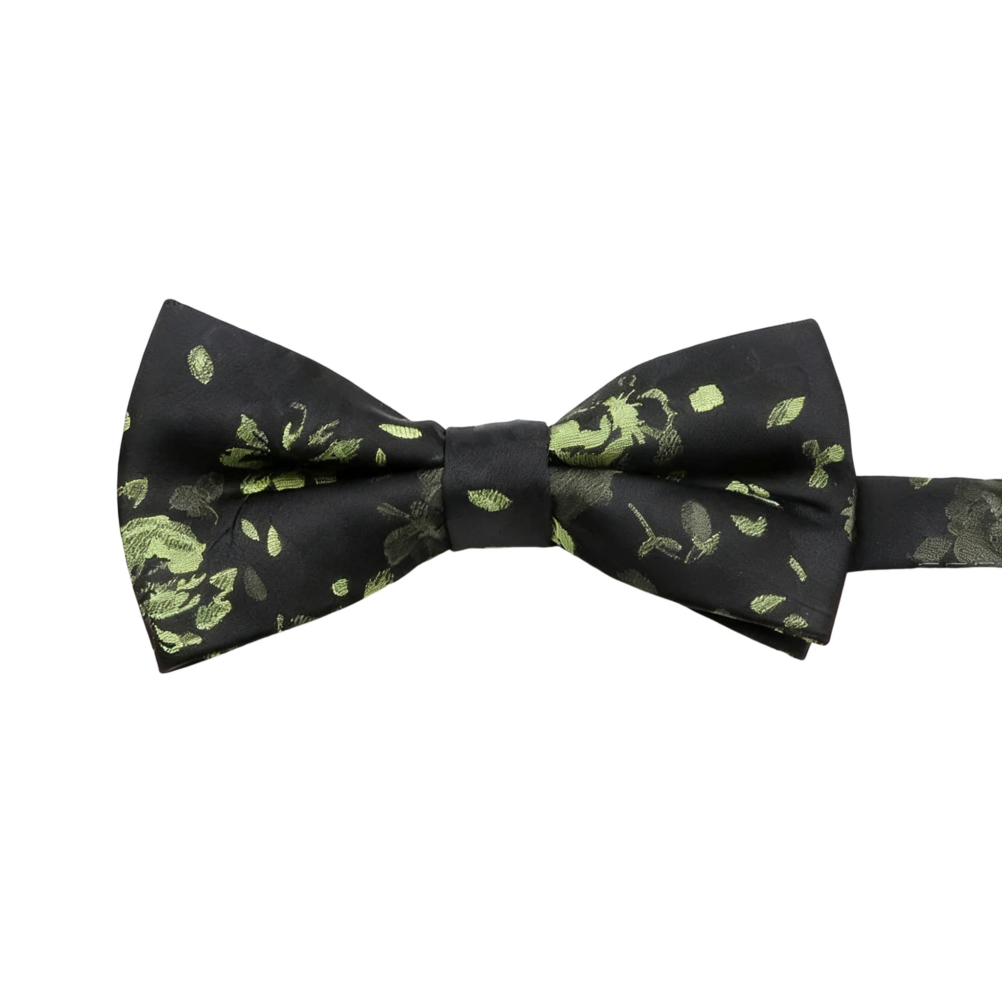 Black Green Floral Bowtie