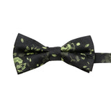 Black Green Floral Bowtie