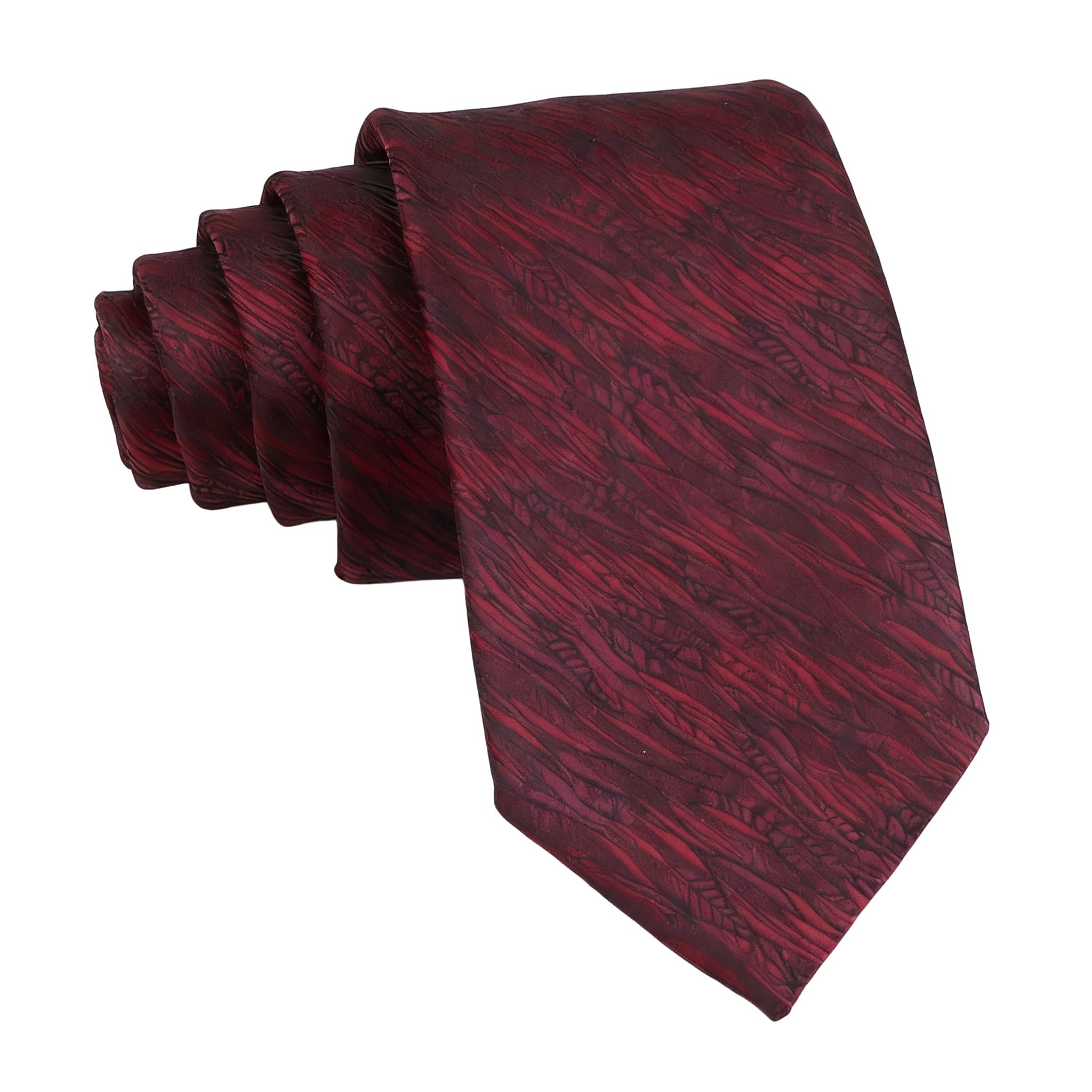 Red With Black Textured Necktie
