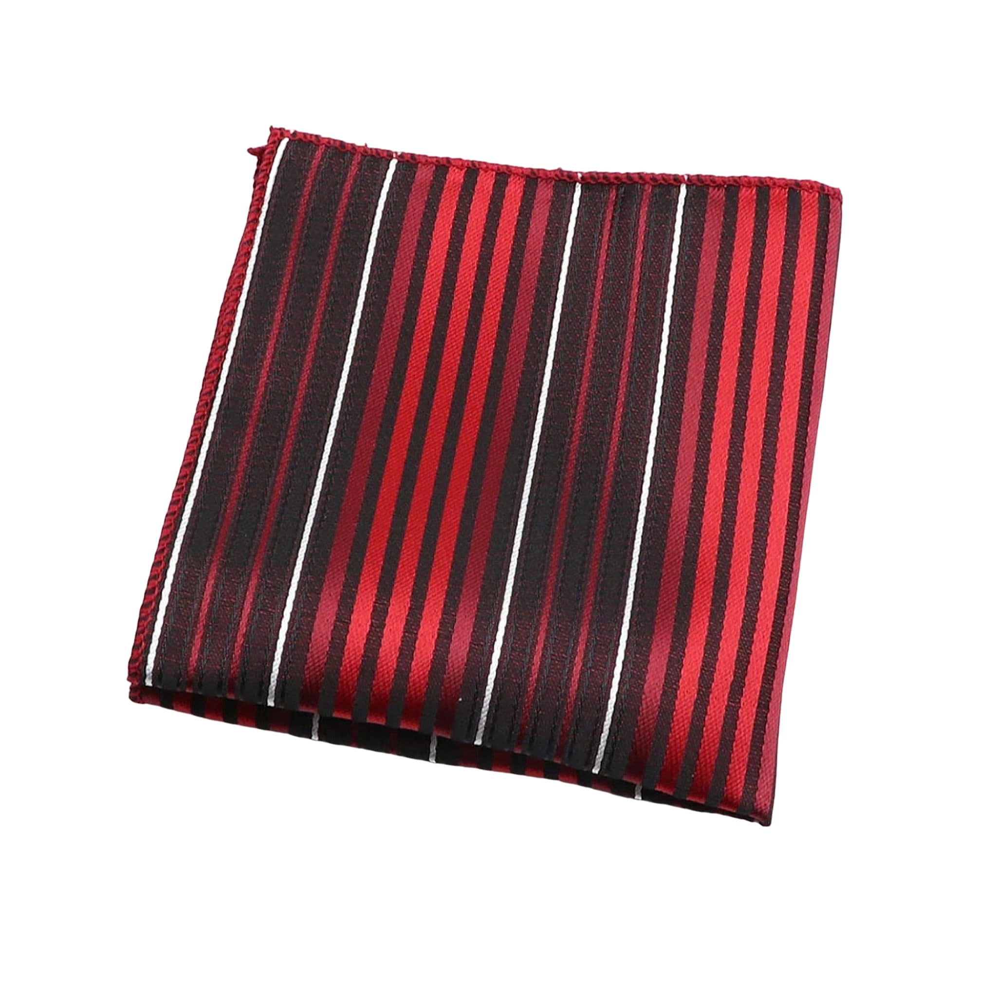 Red Black Striped Pocket Square