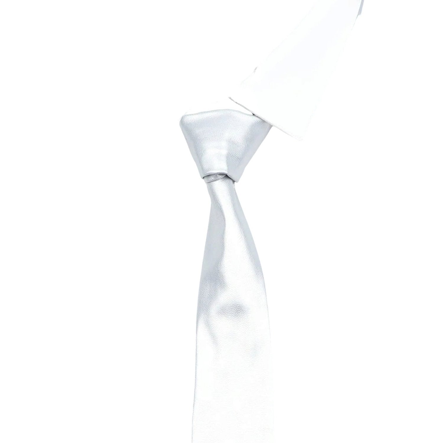 Silver Solid Necktie