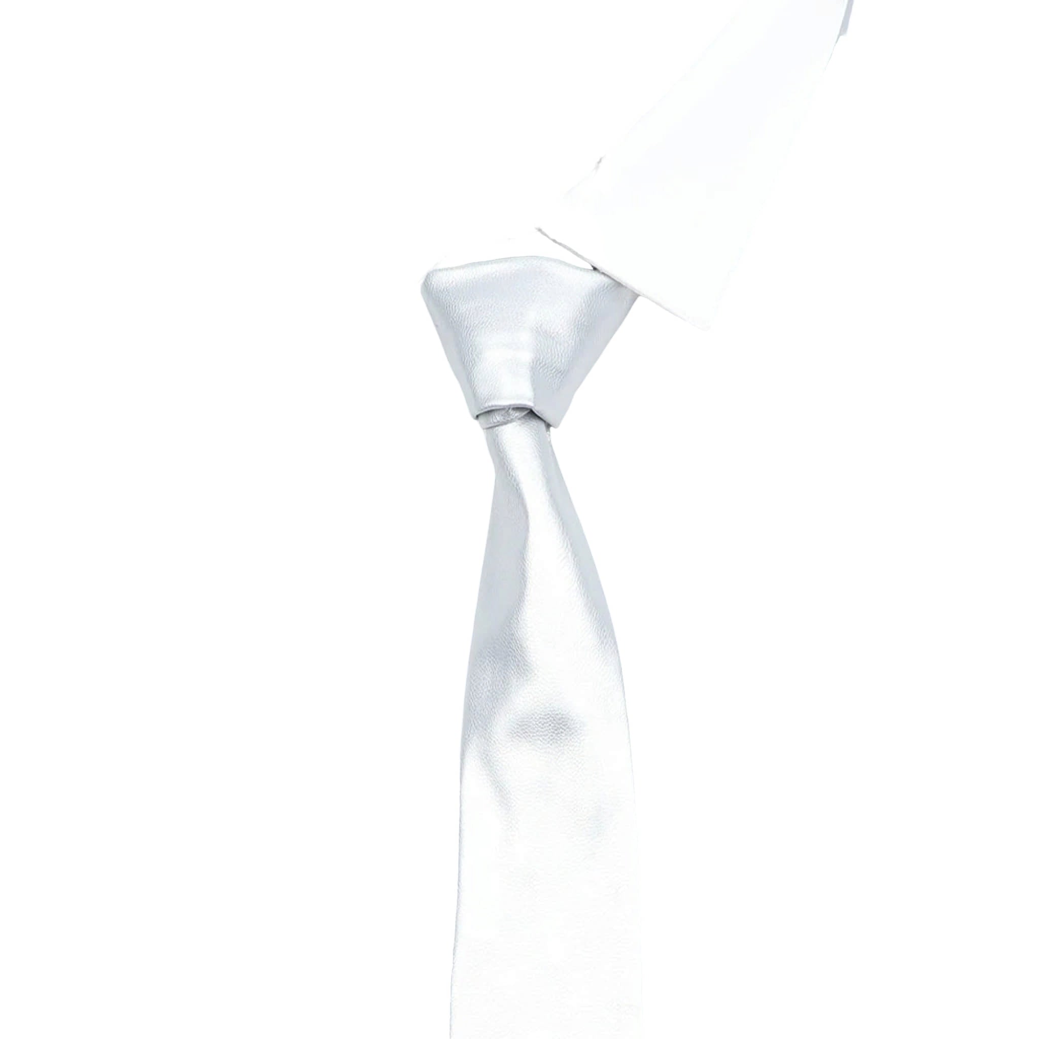 Silver Solid Necktie