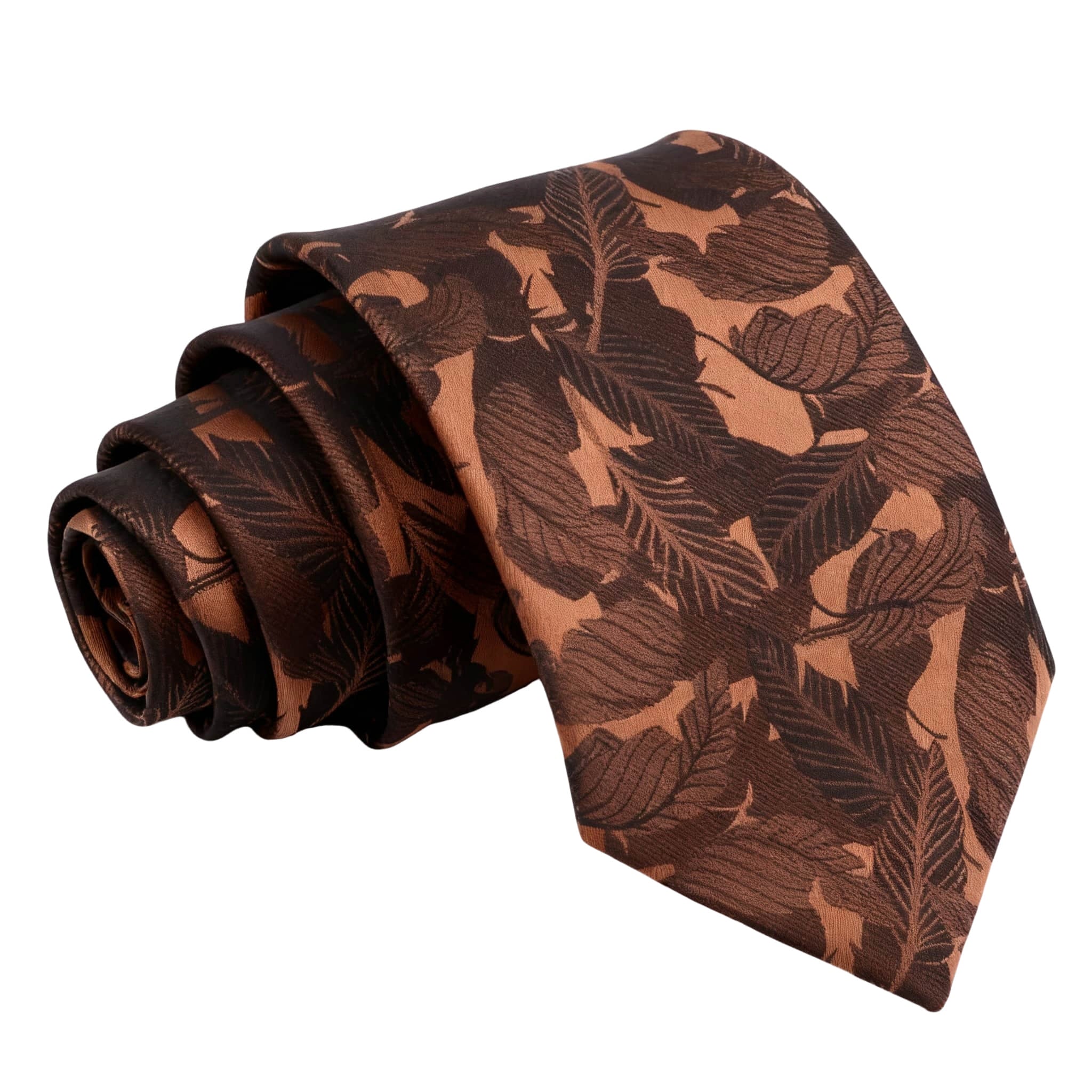 Brown Tan Floral Necktie