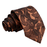 Brown Tan Floral Necktie