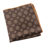 Brown Gold Floral Pocket Square