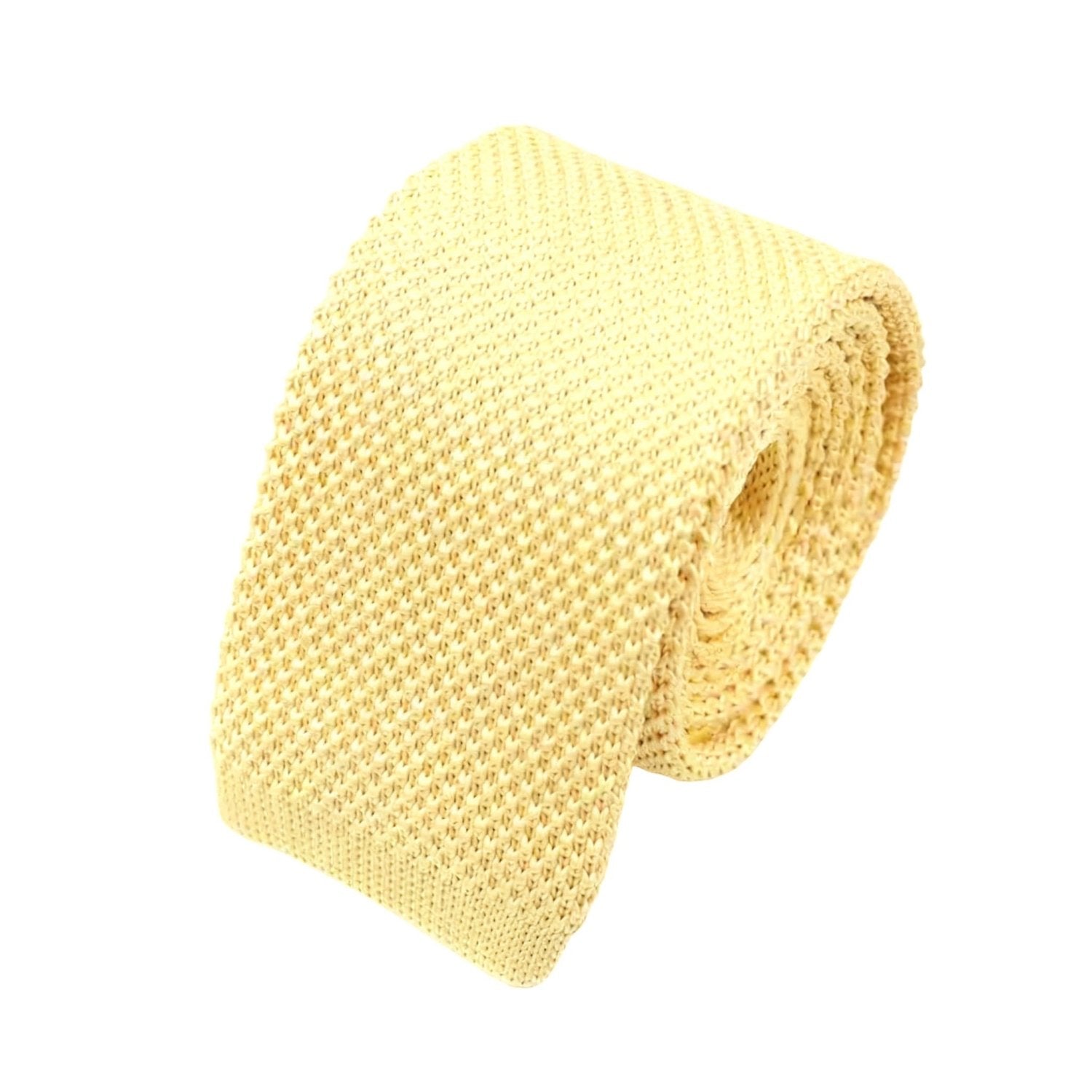 Yellow With Yellow Knitted Necktie