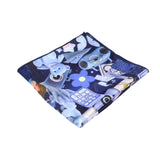 Navy Blue Blue Cartoon Pocket Square