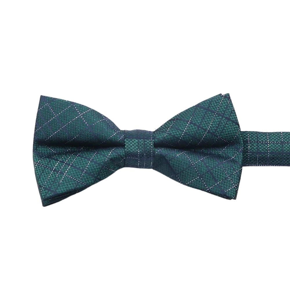 Green White Plaid Bowtie