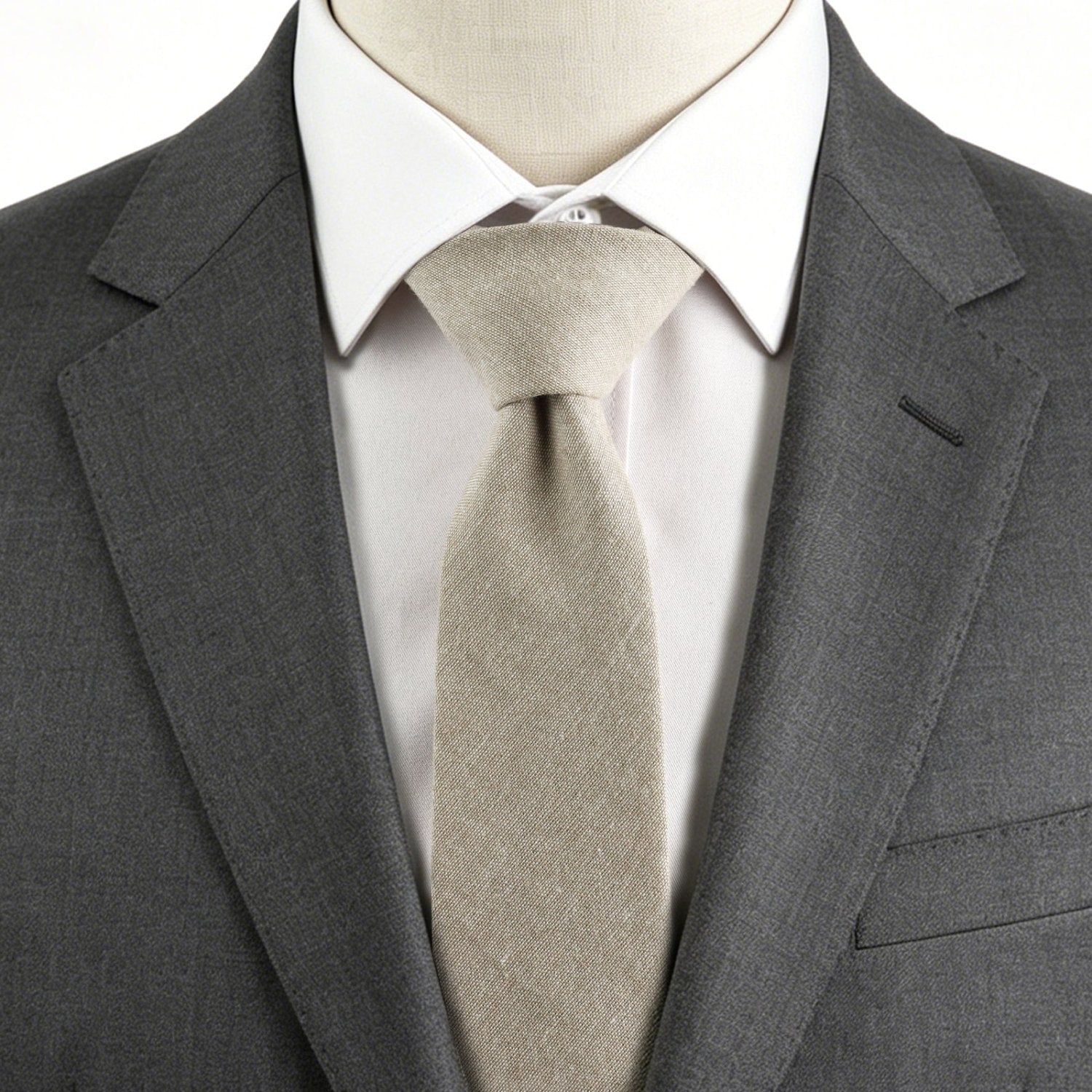 Beige cotton Tie