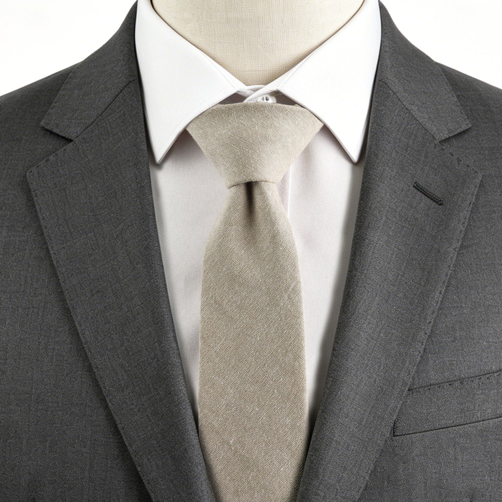 Beige cotton Tie