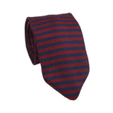 Burgundy Navy Striped Necktie
