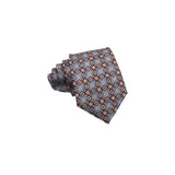 Navy Blue Brown Striped Necktie Pocket Square