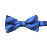 Blue Navy Striped Bowtie