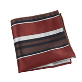 Brown White Striped Pocket Square