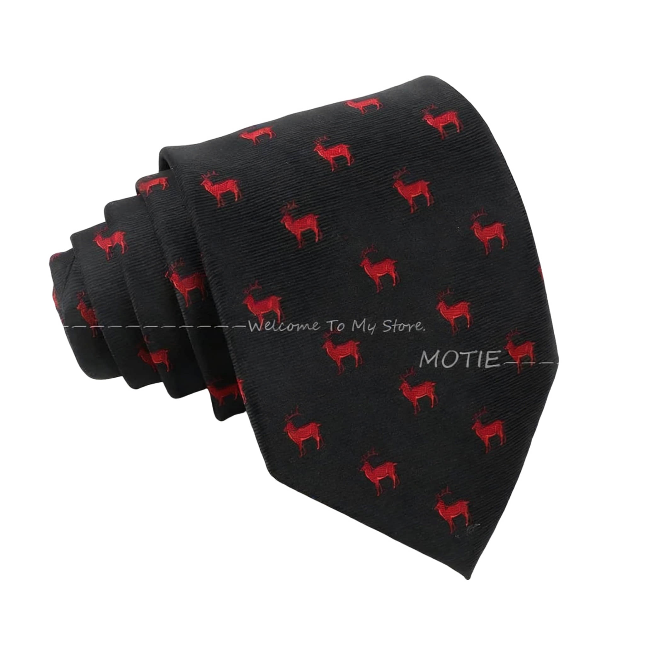 Black Red Deer Necktie
