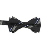 Black Silver Striped Bowtie