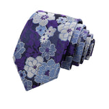 Purple Blue Floral Necktie