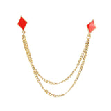 Gold Red Diamond Lapel Pin