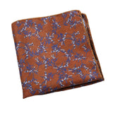 Navy Blue Pink Floral Pocket Square