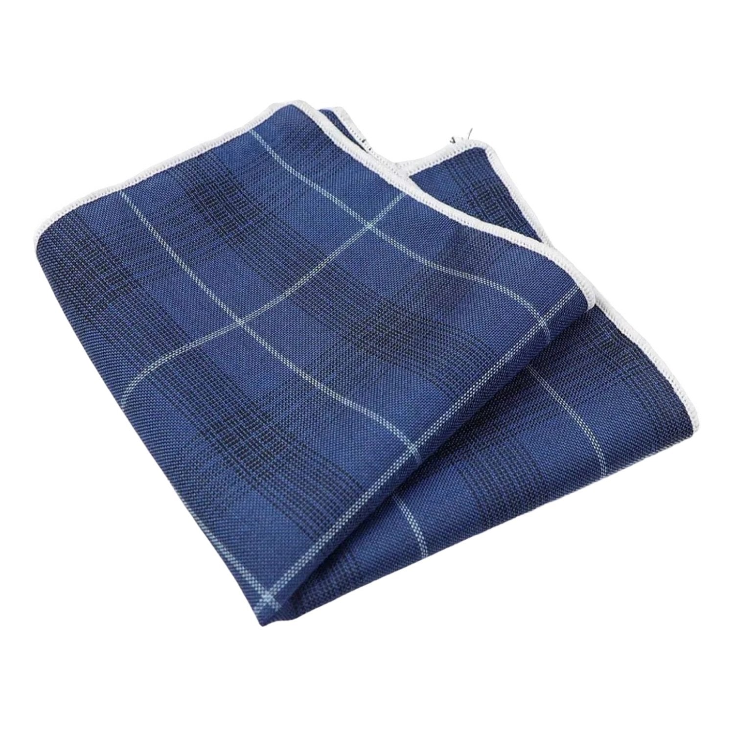Blue with White Plaid Pocket Square