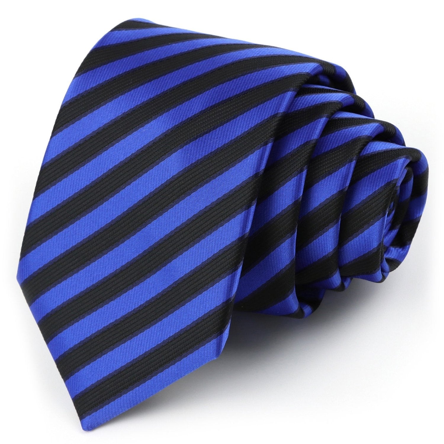 Blue and Black Striped Necktie