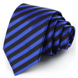 Blue and Black Striped Necktie