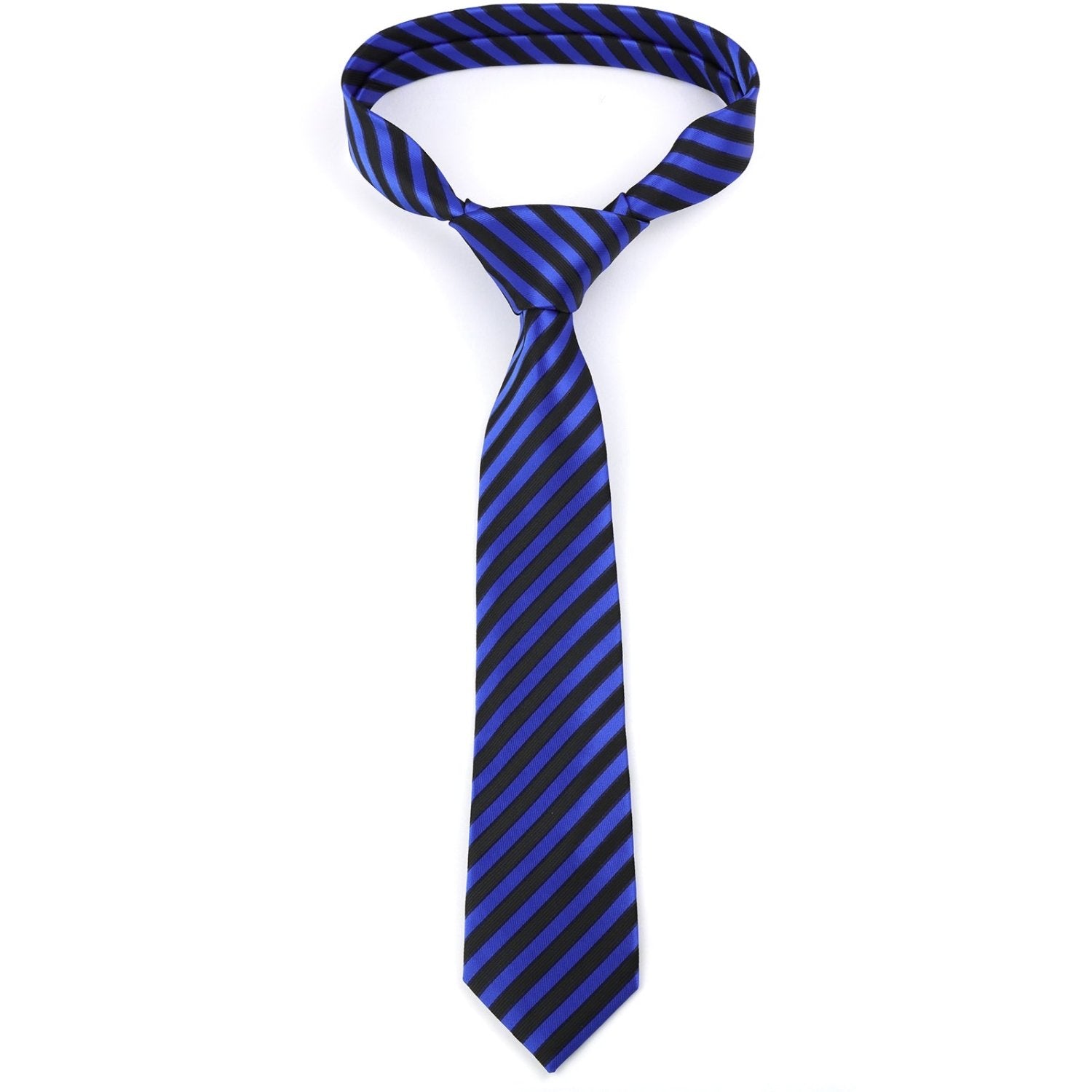 Blue and Black Striped Necktie