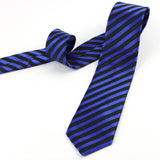 Blue and Black Striped Necktie