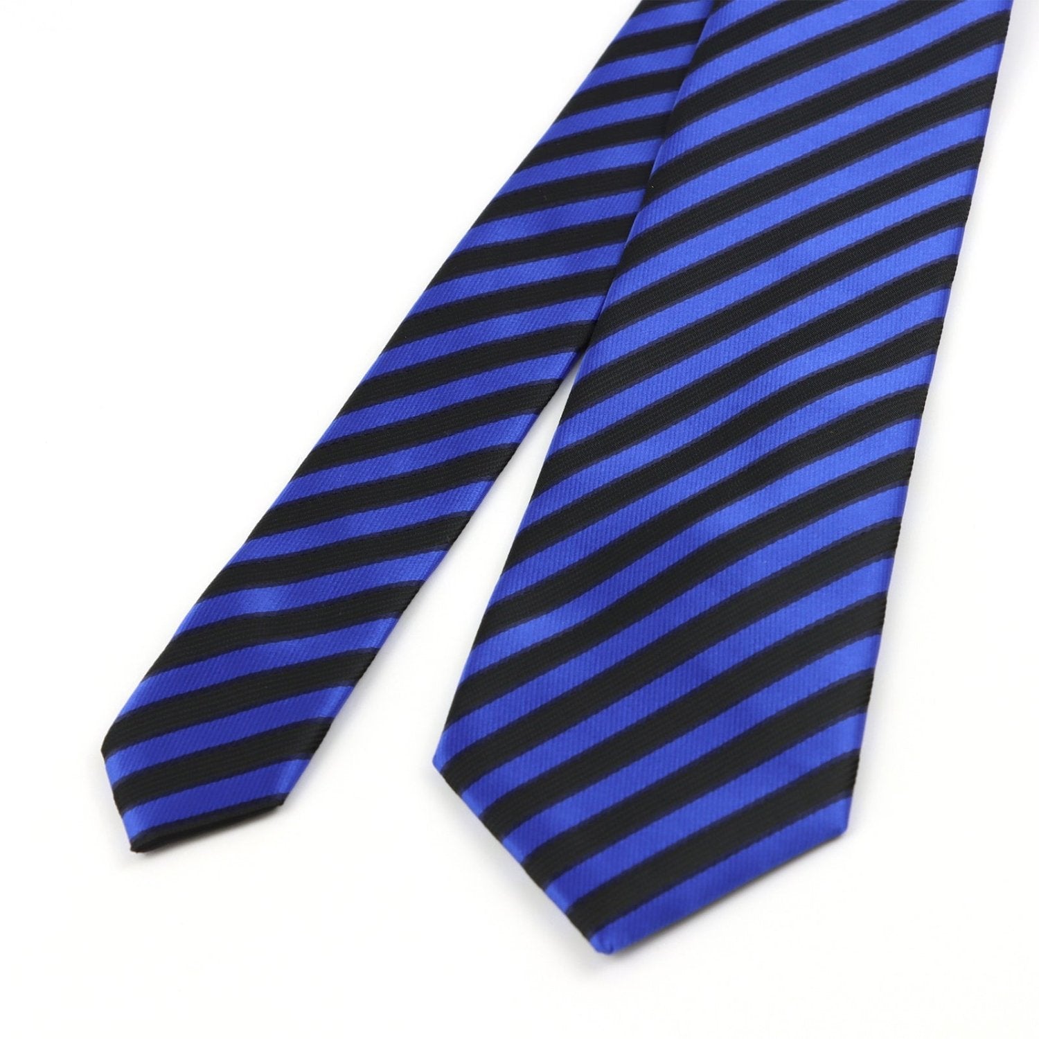 Blue and Black Striped Necktie