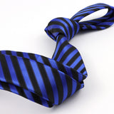 Blue and Black Striped Necktie