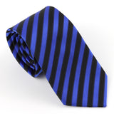 Blue and Black Striped Necktie