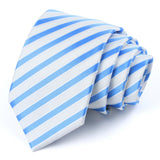 White and Blue Striped Necktie
