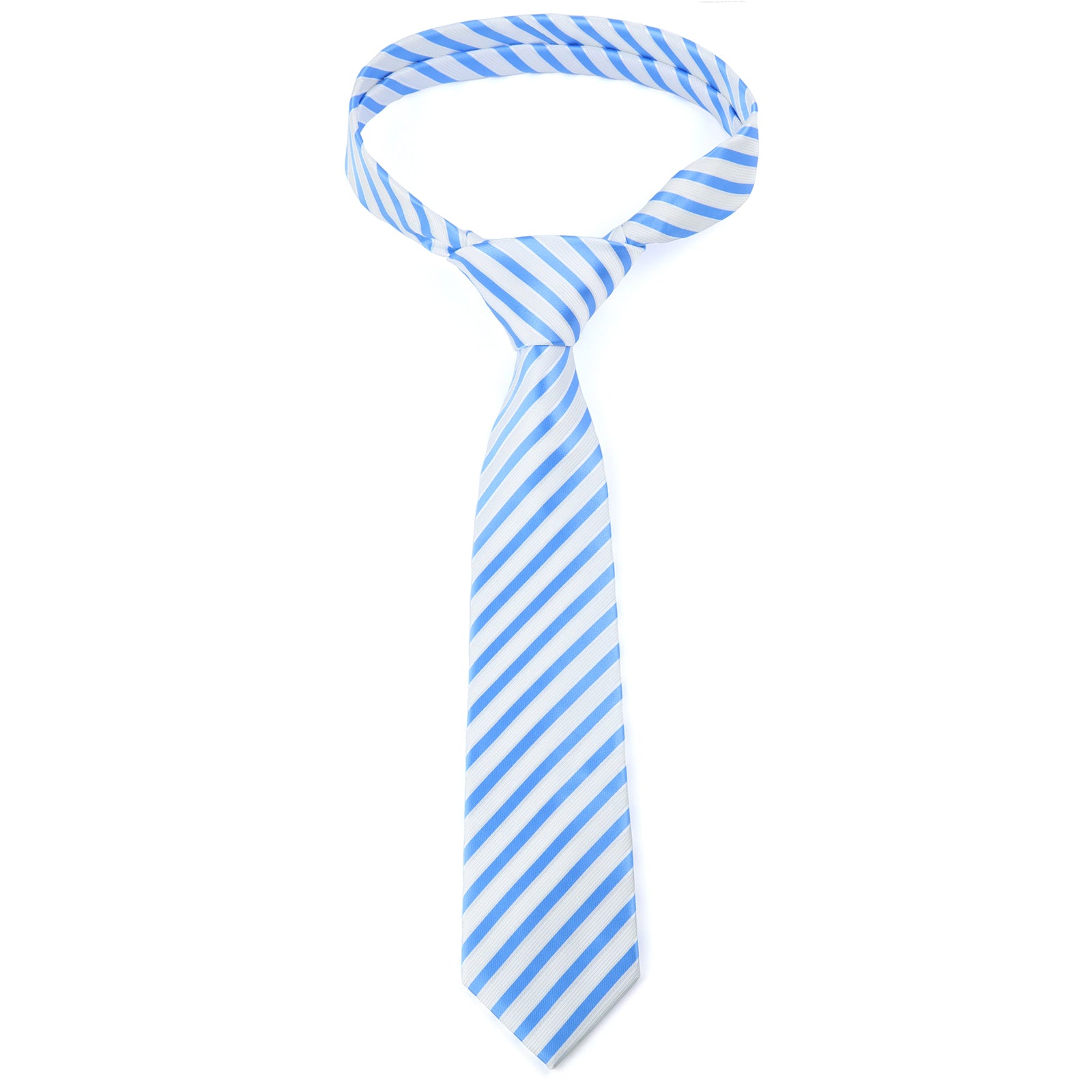 White and Blue Striped Necktie
