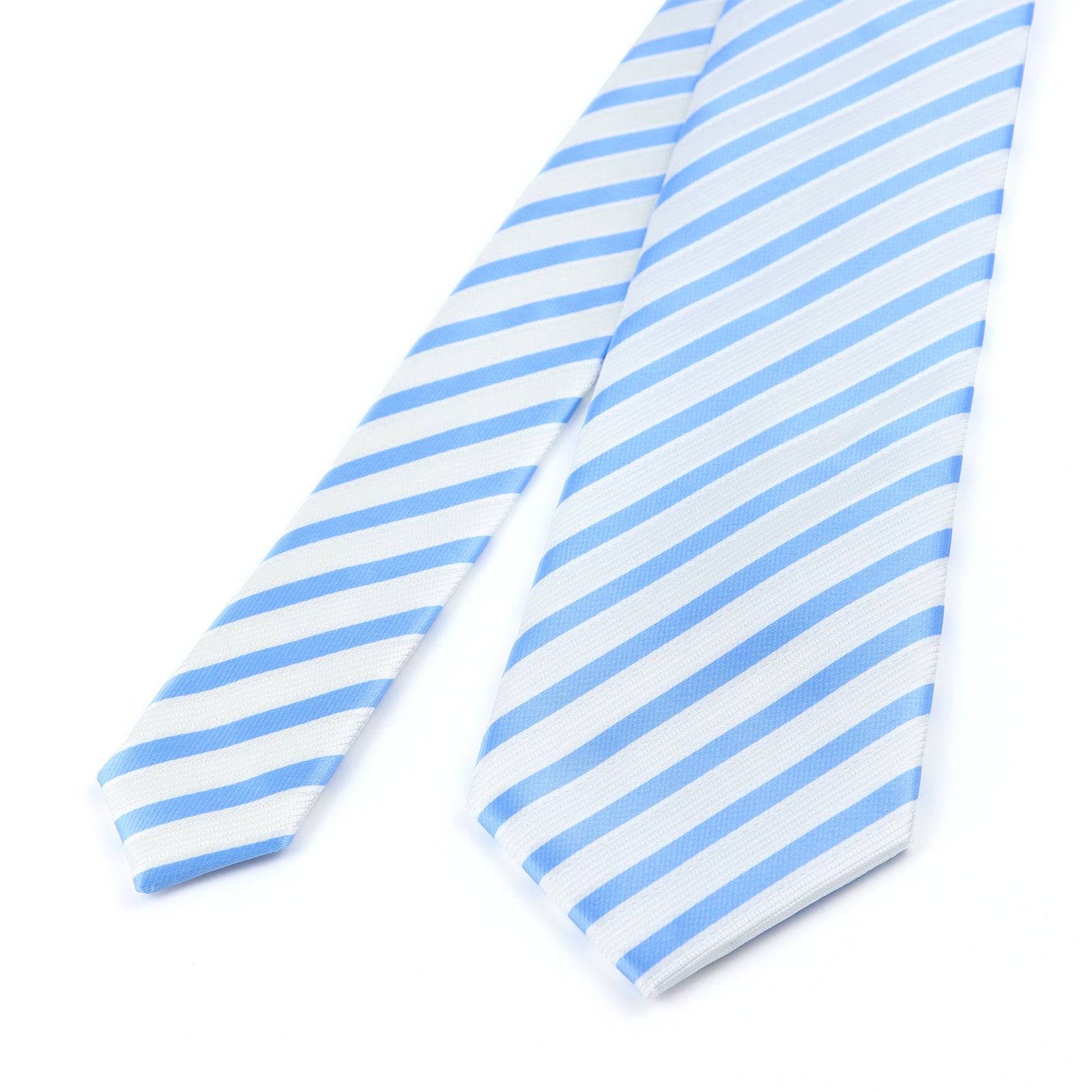 White and Blue Striped Necktie