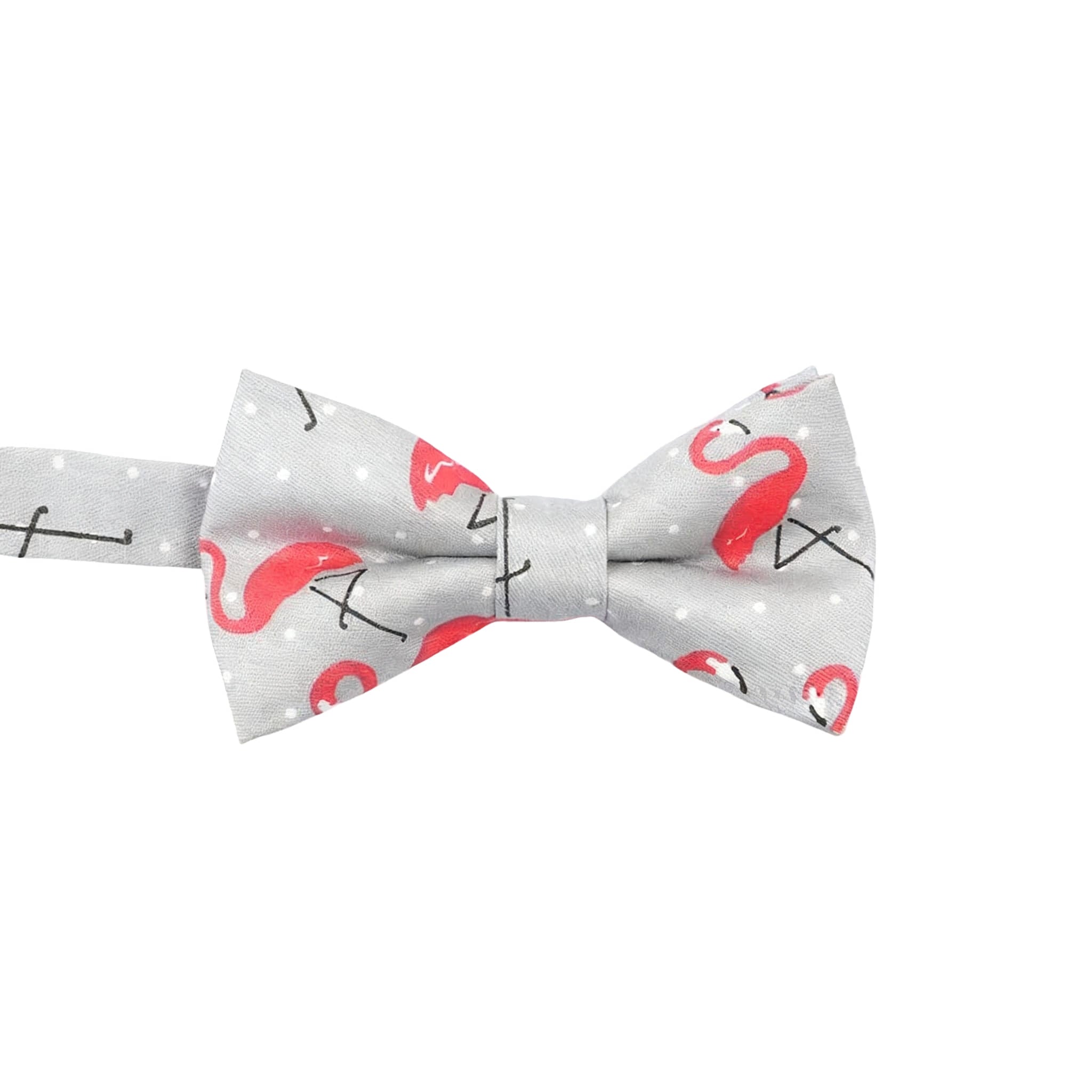Gray Red Flamingo Bowtie