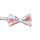 Gray Red Flamingo Bowtie