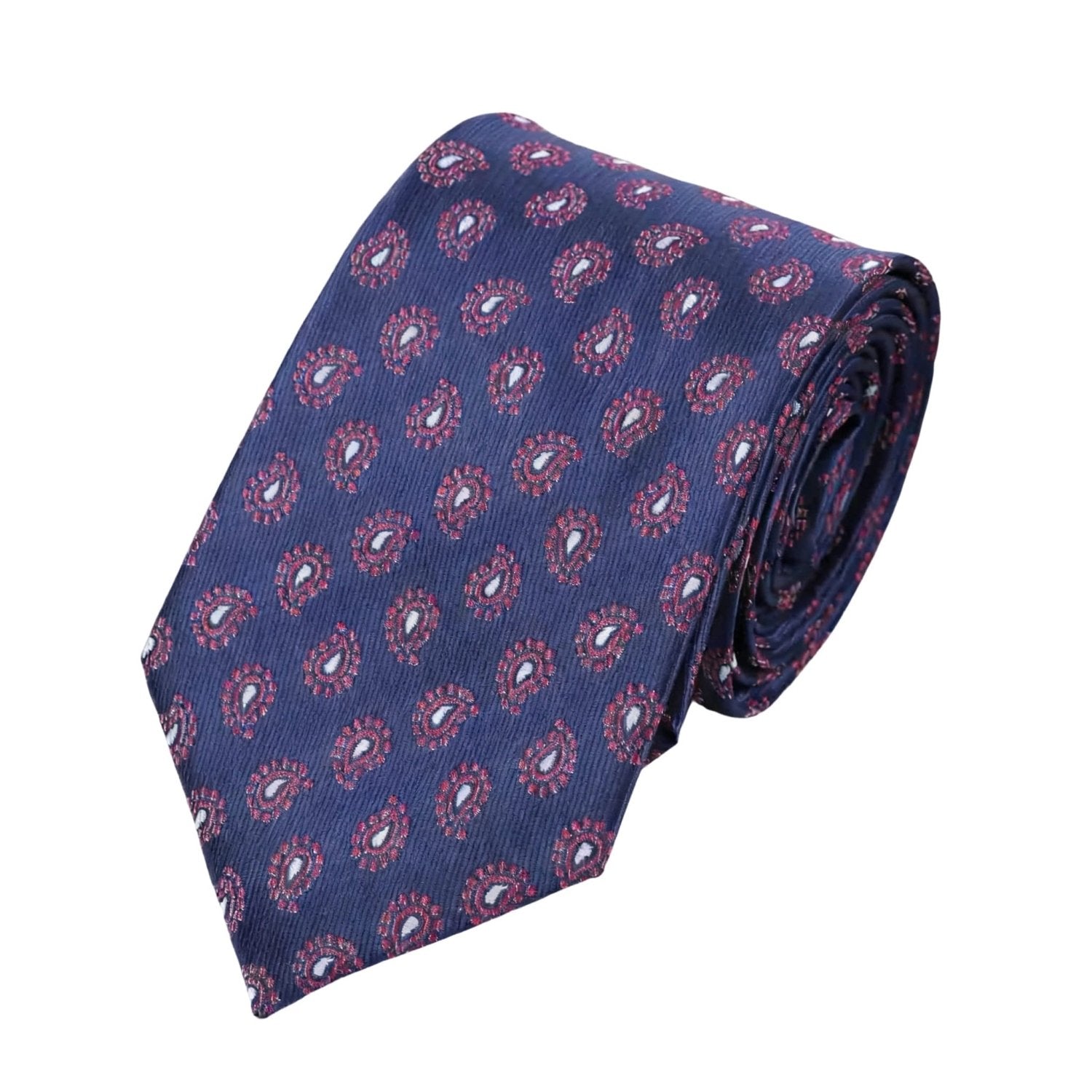 Blue With Red White Floral Dot Necktie